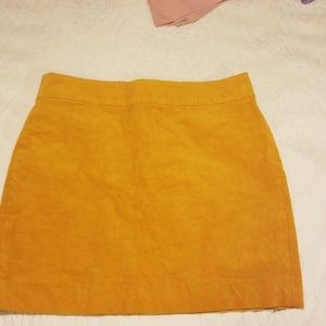 Yellow Cordory Mini Skirt